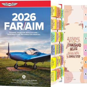 FAR/AIM 2026 Index Tabs for Private Pilot, 96 PCS Color-Coded Repositionable Tabs, with Alignment Guide & Bookmark, Tear-Resistant and Waterproof (Book not Included)