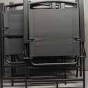 Patio Folding Sling Dining Chairs Portable Outdoor Indoor Backrest Household Seats for Outside Lawn Garden Balcony Pool Yard with Armrest Set of 4(Black)