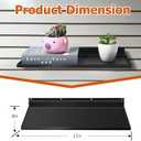 PEKGRIL 17X8 Inch Large Slatwall Shelves Set of 2, Metal Slat Wall Shelves Accessories, Flat Display Shelves for Slat, Metal Retail Display for Storage and Organization, Black
