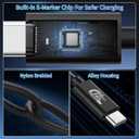 80Gbps 240W Charging 6 FT Cable for Thunderbolt 5, Dual 8K Display, 3X Faster Than TB4 for 16K Video Editors/3D Designers, Compatible with MacBook Pro/Air, eGPU/SSD
