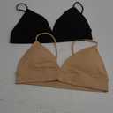 INIBUD Bralette for Women Triangle Cups Removable Padded Wire Free Pull On Closure S