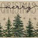 Artoid Mode Pine Trees Snowflakes Merry Christmas Doormat, Winter Home Decor Low-Profile Door Mat Floor Mat 17x47 Inch (1'5" x 3'11" (Rectangular), Green)