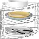 Deco Brothers 3-Tier Counter and Cabinet Corner Shelf Organizer, Chrome (1 Pack)