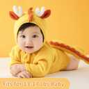 Newborn Photography Props Dragon Style Photo Posing Outfits,(Fits for 13-17 Lbs Baby) Crochet Knitted Romper and Hat,Newborn Photography Accessories for Posing (Costume+Hat,Yellow)