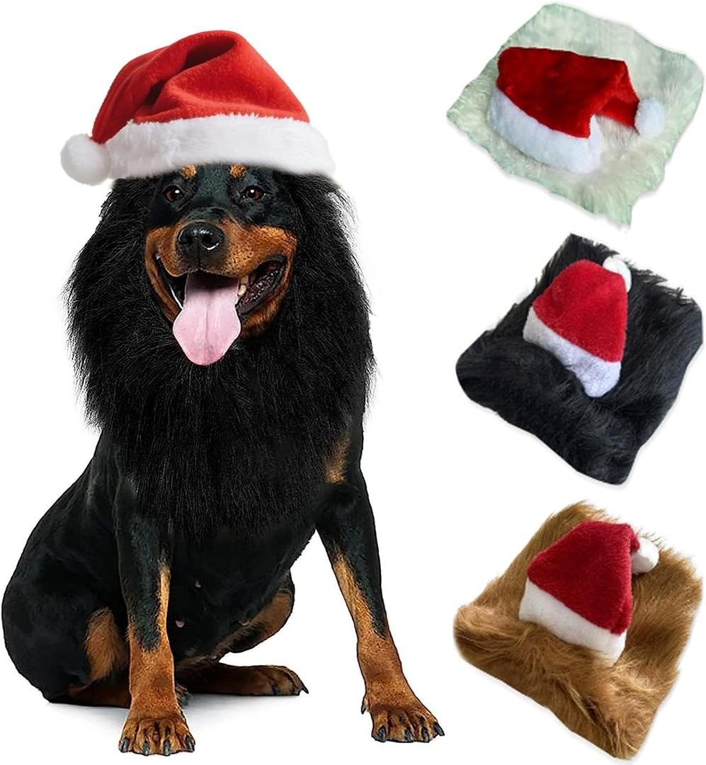 Dog Costume Lion Mane Funny Reindeer Moose Dog Costume for Halloween & Christmas Photoshoot Entertainment (Black) Size L