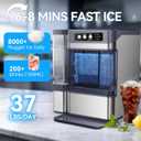 Nugget Ice Maker Countertop, Chewable Pellet Ice Machine, 37lbs/Day, 6-Min Fast Ice, One-Click Self-Cleaning, 0.8Gal Detachable Tank, Stainless Steel for Home/Kitchen/Office/Party