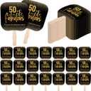 Geelin 25 Pcs 50th Birthday Party Favors for Guests Bulk Thank You Paper Fans with Handle 50 Birthday Anniversary Souvenir Gifts Bulk 50 Themed Party Supplies