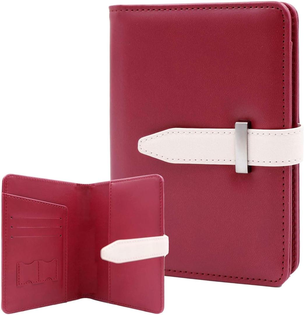 Passport Holder with Airtag for Women/Men,Airtag Passport Wallet for Travel,Cute Passport Holder Rfid Blocking,Travel Wallet for Cards Passport Cover Case (Wine Red)