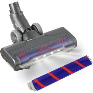 Upgraded Hardwood Floor Vacuum Attachments with Headlights for Dyson V6 DC59 DC61 DC74 , Replacement Parts Motorhead,Soft Roller &PP Bristle Motorized Brush Accessories for Tile,Carpet,Rug Cleaning