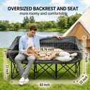 Oversized 3 Person Camping Chair Heavy Duty Double Camp Loveseat