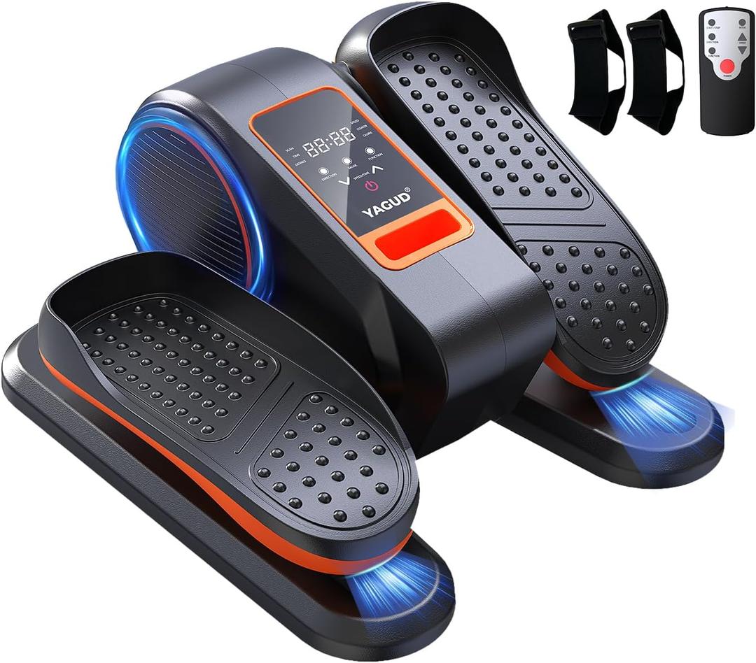 Yagud Under Desk Machine, Electric Elliptical Leg Exerciser for Senior, 13 Adjustable Speeds Quiet and Portable Seated Pedal Exerciser for Training with Remote Control