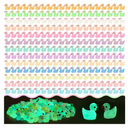 GADIEDIE 130pcs Luminous Mini Resin Ducks,Glow in The Dark Tiny Duck for Home Hide Prank Game Dollhouse Decor Aquarium Potted Miniature Landscape DIY Ornament