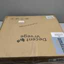 i-lan 16" Large Round Wooden Serving Tray with 2" Sides, Circle Walnut Food Storage Display Platter Plate with Handles,Decorative Wood Tray for Coffee Table,Ottoman,Vanity,Kitchen, Bathroom