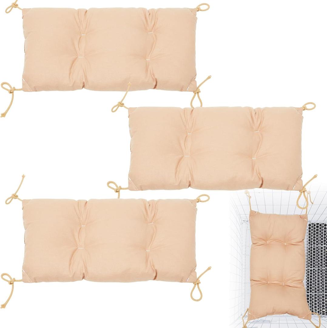 3 Pack 8.66" x 15.75" Soft Cat Kneading Pillow Cushion Bed for Cat Dog Pet House Perch Shelf Cushion Pad Padding (Rectangle,Beige)