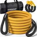 GODIAG 1"20ft Kinetic Recovery Rope (33000lbs) Heavy Duty Energy Tow Rope with 2 Soft Shackles, Offroad Power Stretch Snatch Rope for Truck Jeep Car ATV UTV Tractor (Yellow)