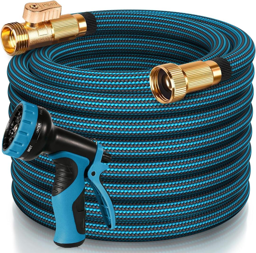 Garden Hose 100 ft, 2025 New Ultra Lightweight & Flexible Water Hose 100ft, 10 Pattern Spray Nozzle, Leak-Proof Solid Brass Fittings, High-Density Outer Fabric, Durable Inner Core, No Kink, No Tangle6