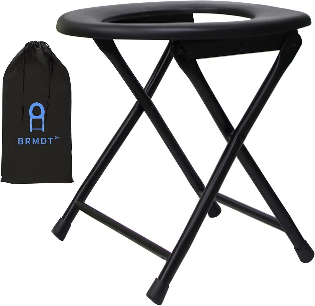 Portable Toilet for Camping, Foldable Outdoor Temporary Commode, Emergency Porta Potty/Bathing Auxiliary Stool for Elderly & People with Mobility Difficulties, Yoni Steam Seat, Sitz Bath Stool