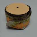 LaRibbons Fall Pumpkin Ribbon Wired 2 1/2" x 10 Yards Reversible Pumpkin Gingham Ribbon for Autumn Wreath Thanksgiving Farm Gift Wrapping Home Decor