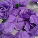Rose Artificial Flowers, 50Pcs Purple Roses Head Flowers Bulk with Stem, 3 Inches Silk Rose Fake Flower Head for Wedding Party Home Decor DIY Baby Shower Centerpieces Tables Decoration(Deep Purple)
