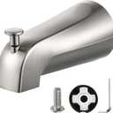 1 Pack Slip on Tub Spout with Diverter, Compatible with American Standard 8888026.002 Tub Spout, Bathroom Bathtub Faucet, Fits 1/2" Copper Water Tube(5/8" Dia), 5/32" Hex Wrench (Brushed Nickel) (Brushed Nickel)