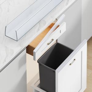 Snugly Fit 24" Length Cabinet Door Protector, Flexible Slip-On Plastic Edge Guard, Thin Transparent Edge Protectors to Prevent Wear, Chipping, Discoloration, Cabinet Bumpers, 3/4" Thick,10 PCS (Clear)