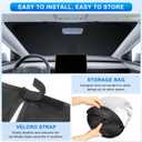 INSAUTO Custom Fit Windshield Sun Shade Accessories for Honda Fit 2007-2020, Foldable Front Window Sunshade, UV & Heat Reflector, Keeps Interior Cool, Includes Storage Bag