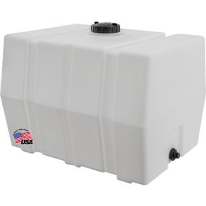 RomoTech 82123929 Horizontal Square Reservoir Water Tank, 100 Gallon, Made in USA, Natural Poly Tank For Non-Flammable Liquids, UV-Resistant, Ideal for Agricultural Use, RV Water Storage, White