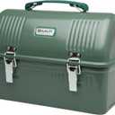 Stanley Classic Lunch Box 10 qt | Vintage Metal Lunchbox | Durable Meal Container with Handle and Latch | Stores Food, Drinks, Thermos, Water Bottle (Hammertone Green)
