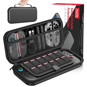 Switch 2 Case for Nintendo Switch 2 Console & Accessories, Switch 2 Carrying Case with 12 Game Card Slots, Portable Hard Shell Pouch Carrying Travel Game Bag for Switch 2 Accessories