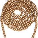 Christmas Wooden Bead Garland Wood Bead Garland Christmas Tree Decorations for Holiday Favors, 12 Feet(Gold)
