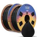 OVERTURE PLA Filament 1.75mm PLA 3D Printer Filament, 2kg Cardboard Spool (4.4lbs), Dimensional Accuracy +/- 0.02mm, Fit Most FDM Printer (Black 2-Pack)