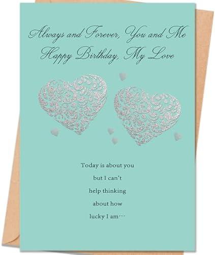 uugtcard Birthday Card for Husband Wife Boyfriend Girlfriend, Romantic Birthday Gift for Men Women Him Her ( Pack Of 2)