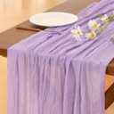 Socomi 3pcs Lilac Purple Lavender Cheesecloth Table Runner Summer Boho Rustic Gauze 120 inch 10FT Cheese Cloth Sheer Runner for Wedding Party Baby Shower Birthday Home Decor Holiday Decorations