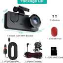 3 Channel Dash Cam Front and Rear - 1080P Dash Cam Front and Inside with Night Vision, Motion Detection, Parking Monitor - Includes 32GB MMC Card for G-Sensor Protection and Loop Recording