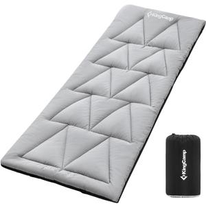 KingCamp Cot Mattress, Portable Lightweight Camping Sleeping Mat Soft Comfortable Non-Slip Cot Pad for Camp Cot, RV Bunk & Twin Beds (75" x 25" x 1.2", Delta Grey L 1.6 lb)