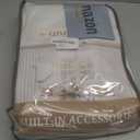 Linen Pinch Pleated Blackout Curtains Beige White Room Darkening Curtains 96 Inches Long, Neutral Modern Window Thermal Black Out Drapes for Sliding Glass Doors/Bedroom/Living Room(40" Wx96 Lx2Panels)