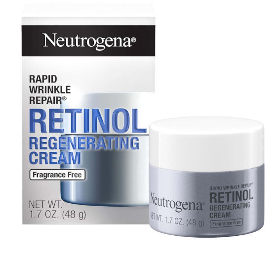 Neutrogena Rapid Wrinkle Repair Retinol Face Moisturizer, Daily AntiAging Face Cream with Retinol & Hyaluronic Acid to Fight Fine Lines, Wrinkles, & Dark Spots, 1.7 oz