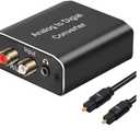 Analog to Digital Audio Converter,Hdiwousp Aluminum RCA to Optical with Optical Cable, Stereo L/R and 3.5mm Jack to Digital Toslink Coaxial Audio Adapter Compatible with PS4 Xbox HDTV DVD Headphone.