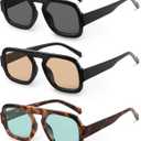 YDAOWKN Retro Square Aviator Sunglasses for Women Men Trendy Flat Top Sun Glasses UV Protection Vintage Shades