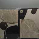 Framed Neutral Abstract Wall Art Set of 2, Modern Black Beige Brown Canvas Prints Paintings Artwork for Walls, Minimalist Stone Shape Pictures for Bedroom Dining Room Living Room Wall Decor 16x24 In, 16" W X 24" H X 2pcs