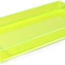 Acrylic Tray for Vanity Makeup Perfume Jewelry 12x6'' Small Decorative Tray for Bathroom Dresser Tops Candle Sink Counter, Neon Green