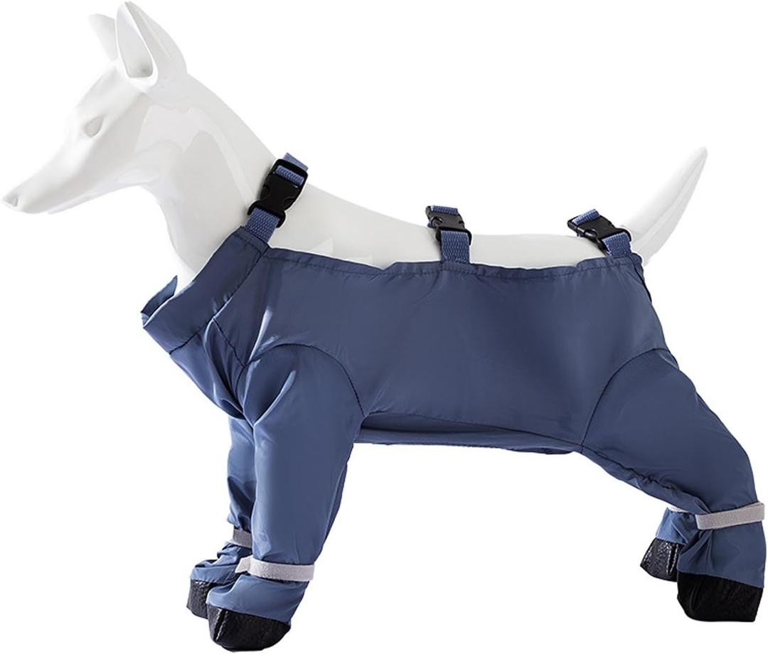 Pssopp Dog Boots Leggings, Reusable Water Proof Suspender Booties with Foot Protectors for Outdoor Walking Running Hiking (M)