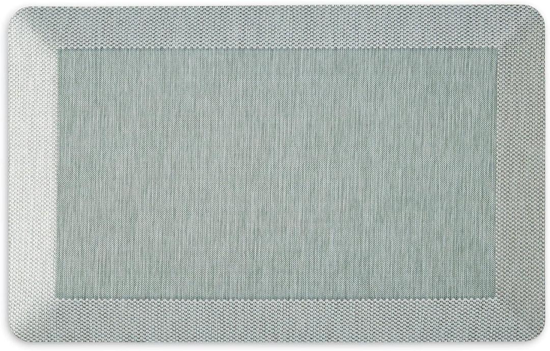 Martha Stewart Mira Modern Heathered Solid Anti-Fatigue Air-Infused Kitchen Mat, Mint Green, 19.6"x32"