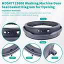 Upgrade MDS47123608 Washer Door Boot Seal,Replacement for LG Kenmore and Compatible with Models WM8100HVA WM8000HVA,WM4070HVA,WM4270HVA,Equal Quality to AP5668418, PS6448330,2673936
