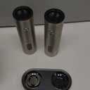 Electric Salt and Pepper Grinder Set with Rechargeable Base - Upgraded Large Capacity, Refillable Pepper Mill Set with LED Light & Adjustable Coarseness, Ideal for Kitchen, Outdoor, BBQ & Gift Giving (Stainless Steel)