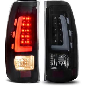 AUTOSAVER88 LED Taillights Tail Lights Assembly Compatible with 1999-2006 Chevy Silverado 1500/2500, 01-06 Silverado 1500HD/2500HD/3500, 99-02 GMC Sierra 1500 2500 3500 Truck Tail Lamp Smoke