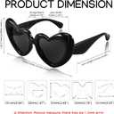 FEISEDY Inflated Heart Shaped Sunglasses Women Men Vintage Oversized Thick Frame Stylish Love Eyeglasses B9116 (Black)