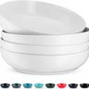 KooK Pasta Bowl, Salad Bowls, Bowls, Serving Bowls, Soup, Ceramic, Large Capacity, Microwave & Dishwasher Safe, Set of 4, 40 Oz, (White)