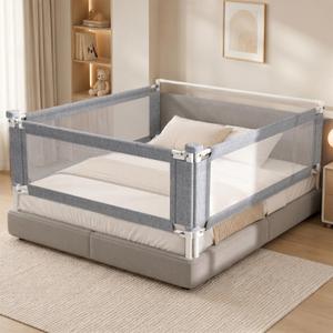 Novalithic 1-Piece Adjustable Height Baby Bed Rail, Kids Safety Guard Rails for Twin Full Queen King Size (1 Side:82.7")