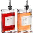 APT 1101 Olive Oil Dispenser for Kitchen, Cooking Oil and Vinegar Dispenser Set, Olive Oil Bottle, Soy Sauce Dispenser, Coffee Syrup Bottles - 2 Pcs, Silver